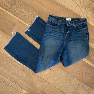 L'agence High Rise Crop Flare Blue Denim Jeans